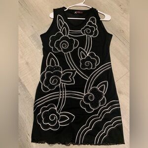 Flower Detail Stitching Dress